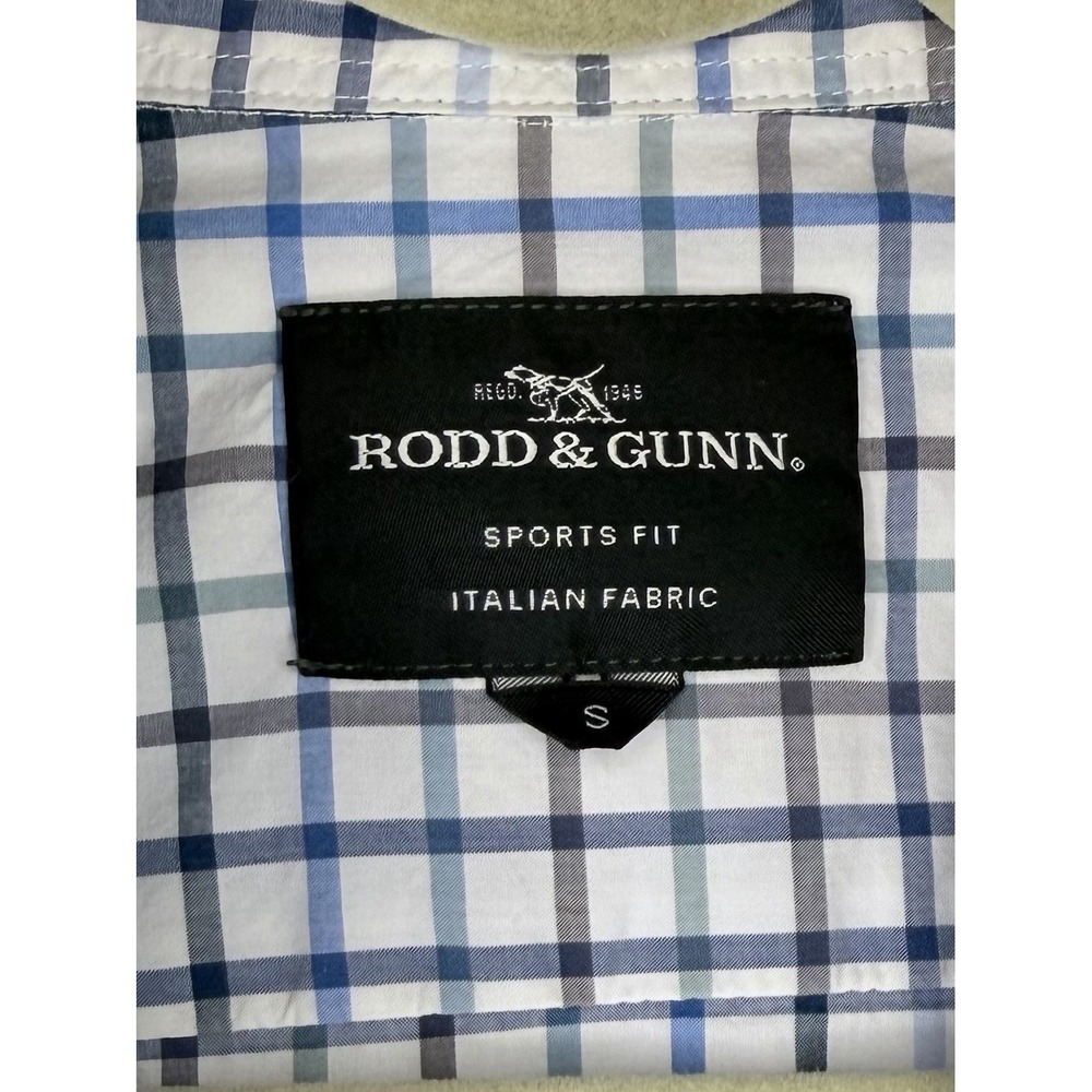 Rodd & Gunn Shirt Mens S Blue Gingham Plaid Sports Fit Long Sleeve Button Down - Picture 2 of 14